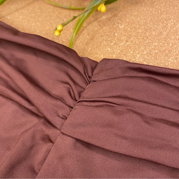 La Blanca Island Goddess Shirred Band Hipster Bottom Java Size 10 - Picture 5 of 14